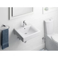 KOHLER Soho Wall-Mount Vitreous China Bathroom Sink in White with Overflow Drain -Bathroom Sinks Sales white kohler wall mount sinks k 2084 0 1f 1000