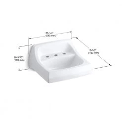 KOHLER Soho Wall-Mount Vitreous China Bathroom Sink in White with Overflow Drain -Bathroom Sinks Sales white kohler wall mount sinks k 2084 0 4f 1000