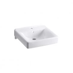 KOHLER Soho Wall-Mount Vitreous China Bathroom Sink in White with Overflow Drain