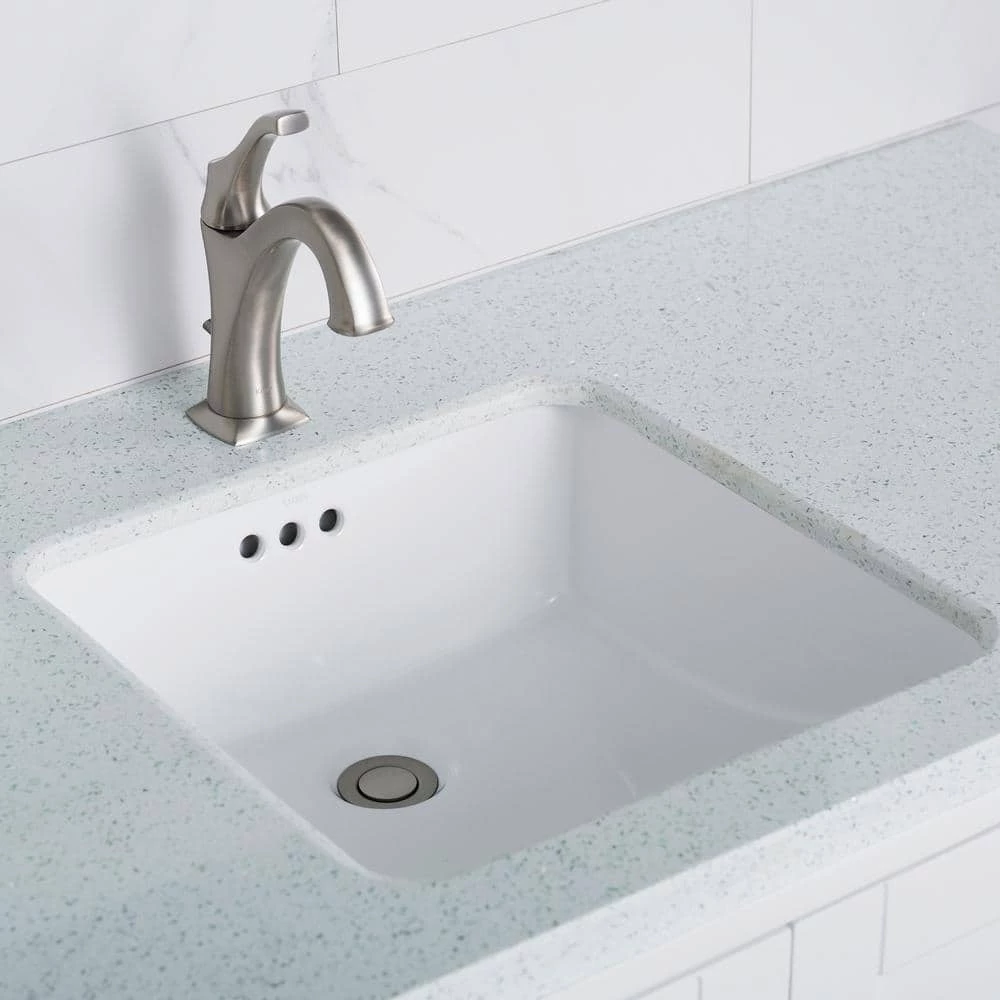 KRAUS Elavo Square Ceramic Undermount Bathroom Sink in White with Overflow 5 KRAUS Elavo Square Ceramic Undermount Bathroom Sink in White with Overflow - Image 3