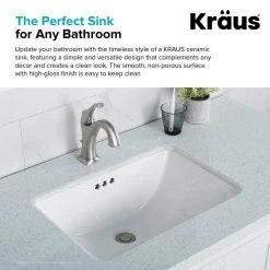 KRAUS Elavo 21 in. Rectangular Undermount White Porcelain Ceramic Bathroom Sink with Overflow (2-Pack) -Bathroom Sinks Sales white kraus undermount bathroom sinks kcu 241 2pk 66 1000