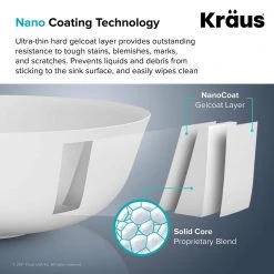 KRAUS Natura 14.6 in. Solid Surface Undermount Sink Basin in White -Bathroom Sinks Sales white kraus undermount bathroom sinks ksu 7mw 66 1000