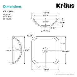 KRAUS Natura 14.6 in. Solid Surface Undermount Sink Basin in White -Bathroom Sinks Sales white kraus undermount bathroom sinks ksu 7mw 77 1000