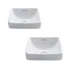 KRAUS Elavo Square Porcelain Ceramic Semi-Recessed Vessel White Bathroom Sink with Overflow, 16-1/2 in. (2-Pack) -Bathroom Sinks Sales white kraus vessel sinks kcr 281 2pk 64 1000