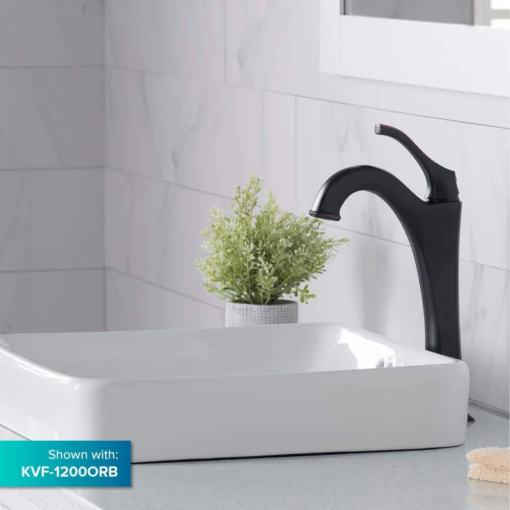 KRAUS Elavo Series Square Ceramic Semi-Recessed Bathroom Sink in White with Overflow 10 KRAUS Elavo Series Square Ceramic Semi-Recessed Bathroom Sink in White with Overflow - Image 8