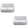 KRAUS Elavo Modern 19 in. Rectangular Vessel White Porcelain Ceramic Bathroom Sink (2-Pack) -Bathroom Sinks Sales white kraus vessel sinks kcv 121 2pk 64 1000