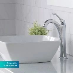 KRAUS Elavo Flared Square Ceramic Vessel Bathroom Sink in White -Bathroom Sinks Sales white kraus vessel sinks kcv 126 4f 1000