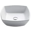 KRAUS Elavo Flared Square Ceramic Vessel Bathroom Sink in White -Bathroom Sinks Sales white kraus vessel sinks kcv 126 64 1000