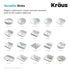 KRAUS Round Ceramic Vessel Bathroom Sink with Overflow in White -Bathroom Sinks Sales white kraus vessel sinks kcv 142 c3 1000
