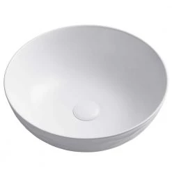 KRAUS Viva 16-1/2 in. Round Porcelain Ceramic Vessel Sink in White 29 KRAUS Viva 16-1/2 in. Round Porcelain Ceramic Vessel Sink in White -Bathroom Sinks Sales white kraus vessel sinks kcv 200gwh 31 1000