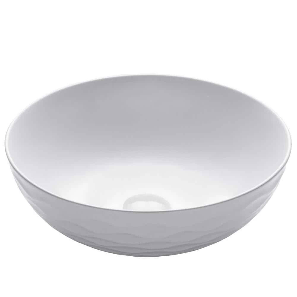 KRAUS Viva 16-1/2 in. Round Porcelain Ceramic Vessel Sink in White 3 KRAUS Viva 16-1/2 in. Round Porcelain Ceramic Vessel Sink in White