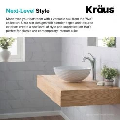 KRAUS Viva 16-1/2 in. Round Porcelain Ceramic Vessel Sink in White 22 KRAUS Viva 16-1/2 in. Round Porcelain Ceramic Vessel Sink in White -Bathroom Sinks Sales white kraus vessel sinks kcv 200gwh c3 1000