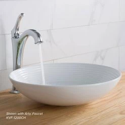 KRAUS Viva 16-1/2 in. Round Porcelain Ceramic Vessel Sink in White -Bathroom Sinks Sales white kraus vessel sinks kcv 203gwh 40 1000
