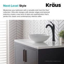 KRAUS Viva 13 in. Round Porcelain Ceramic Vessel Sink in White -Bathroom Sinks Sales white kraus vessel sinks kcv 204gwh c3 1000