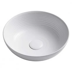 KRAUS Viva 13 in. Round Porcelain Ceramic Vessel Sink in White -Bathroom Sinks Sales white kraus vessel sinks kcv 204gwh d4 1000