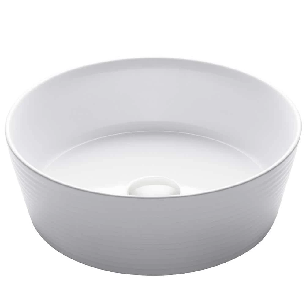 KRAUS Viva 15-3/4 in. Round Porcelain Ceramic Vessel Sink in White 3 KRAUS Viva 15-3/4 in. Round Porcelain Ceramic Vessel Sink in White