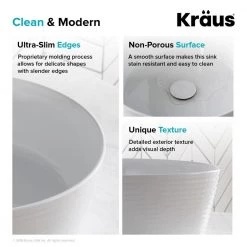 KRAUS Viva 15-3/4 in. Round Porcelain Ceramic Vessel Sink in White 20 KRAUS Viva 15-3/4 in. Round Porcelain Ceramic Vessel Sink in White -Bathroom Sinks Sales white kraus vessel sinks kcv 205gwh 77 1000