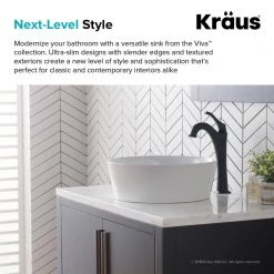 KRAUS Viva 15-3/4 in. Round Porcelain Ceramic Vessel Sink in White 21 KRAUS Viva 15-3/4 in. Round Porcelain Ceramic Vessel Sink in White -Bathroom Sinks Sales white kraus vessel sinks kcv 205gwh c3 1000