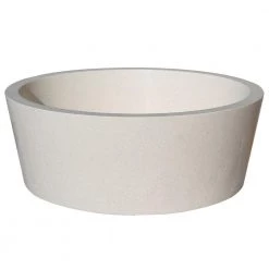 TashMart Tapered Natural Stone Vessel Sink in White