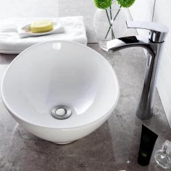 LORDEAR 16 in. x 13 in. Porcelain Vessel Sink Egg Shape Bathroom Ceramic Oval Vanity Art Basin Modern in White -Bathroom Sinks Sales white lordear vessel sinks hmp18003 1f 1000
