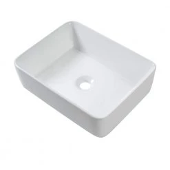 LORDEAR 19 in. x 15 in. Modern Porcelain Ceramic Rectangle Vanity Art Basin Above Bathroom Vessel Sink in White -Bathroom Sinks Sales white lordear vessel sinks ld lmp18001 4f 1000