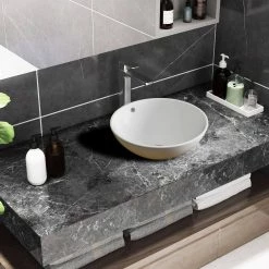 Maincraft 16.5 in. above Counter Ceramic Sink Basin in White -Bathroom Sinks Sales white maincraft console sinks hhkmcb17 1f 1000