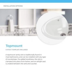 MR Direct Overmount Porcelain Bathroom Sink in White -Bathroom Sinks Sales white mr direct drop in bathroom sinks o1917 w 44 1000