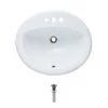 MR Direct Overmount Porcelain Bathroom Sink in White with Pop-Up Drain in Brushed Nickel -Bathroom Sinks Sales white mr direct drop in bathroom sinks o2018 w pud bn 64 1000