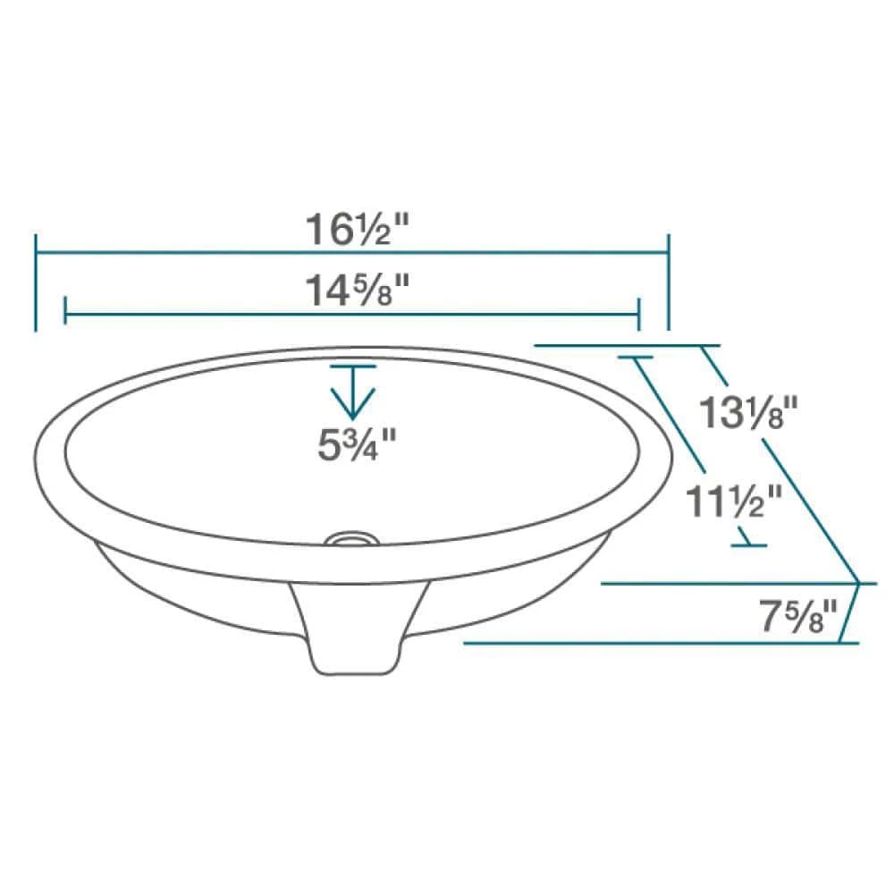 MR Direct Undermount Porcelain Bathroom Sink in White with Pop-Up Drain in Brushed Nickel 5 MR Direct Undermount Porcelain Bathroom Sink in White with Pop-Up Drain in Brushed Nickel - Image 3