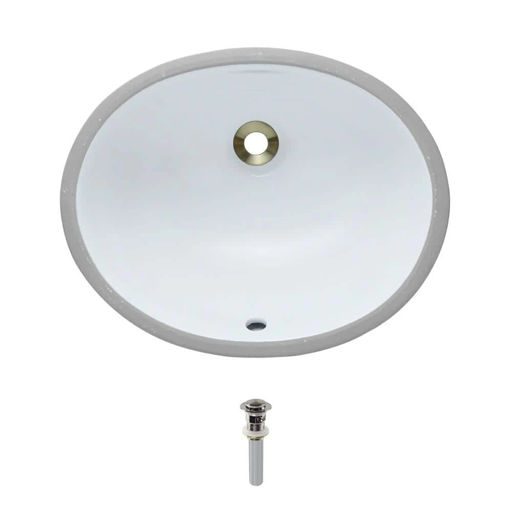 MR Direct Undermount Porcelain Bathroom Sink in White with Pop-Up Drain in Brushed Nickel 3 MR Direct Undermount Porcelain Bathroom Sink in White with Pop-Up Drain in Brushed Nickel