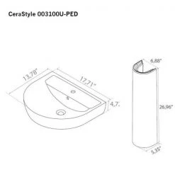 Nameeks Bella Pedestal Sink in White -Bathroom Sinks Sales white nameeks pedestal sinks cerastyle 003100u ped one hole 4f 1000