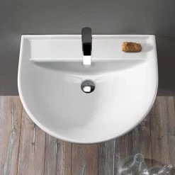 Nameeks Bella Pedestal Sink in White -Bathroom Sinks Sales white nameeks pedestal sinks cerastyle 007800u ped one hole 4f 1000