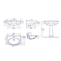 Nameeks Traditional Pedestal Sink in White -Bathroom Sinks Sales white nameeks pedestal sinks cerastyle 030300 ped one hole 1f 1000
