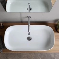 Nameeks Glam Vessel Sink in White -Bathroom Sinks Sales white nameeks vessel sinks scarabeo 1803 no hole 4f 1000