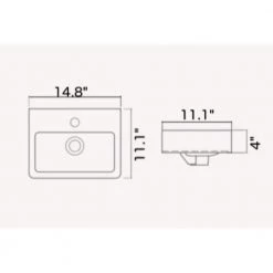 Nameeks Mini Wall Mounted Bathroom Sink in White -Bathroom Sinks Sales white nameeks wall mount sinks cerastyle 001400 u one hole 44 1000