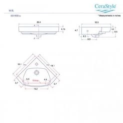 Nameeks Arda Wall Mounted Bathroom Sink in White -Bathroom Sinks Sales white nameeks wall mount sinks cerastyle 001900 u one hole 4f 1000