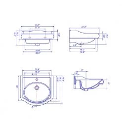 Nameeks 1837 Wall Mounted Bathroom Sink in White -Bathroom Sinks Sales white nameeks wall mount sinks cerastyle 030200 u one hole 4f 1000