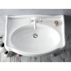 Nameeks Traditional Wall Mounted Bathroom Sink in White 8 Nameeks Traditional Wall Mounted Bathroom Sink in White -Bathroom Sinks Sales white nameeks wall mount sinks cerastyle 030300 u one hole 4f 1000