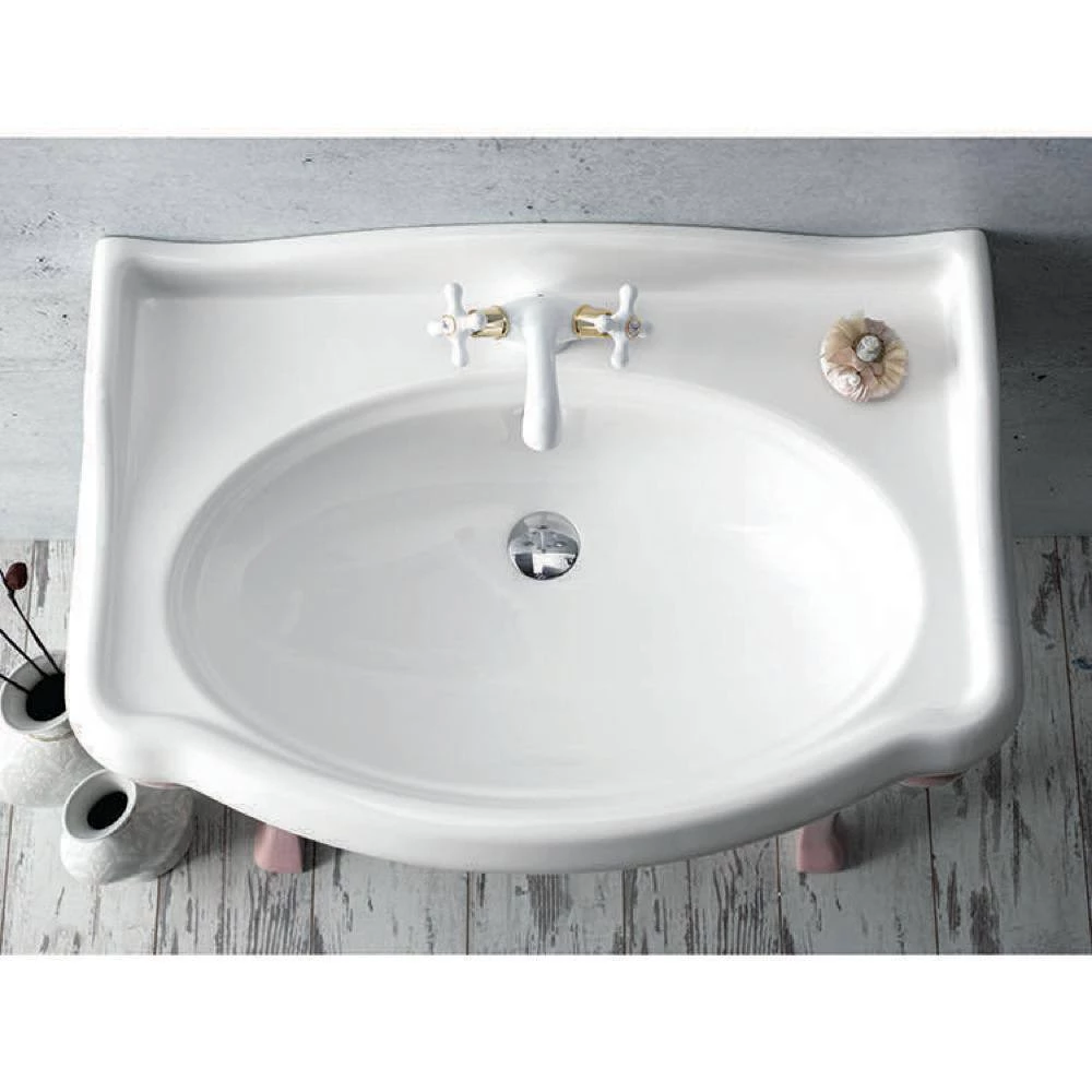 Nameeks Traditional Wall Mounted Bathroom Sink in White 5 Nameeks Traditional Wall Mounted Bathroom Sink in White - Image 3