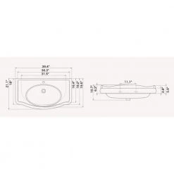 Nameeks Traditional Wall Mounted Bathroom Sink in White -Bathroom Sinks Sales white nameeks wall mount sinks cerastyle 030400 u one hole 4f 1000