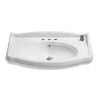 Nameeks Traditional Wall Mounted Vessel Bathroom Sink in White with 3 Faucet Holes -Bathroom Sinks Sales white nameeks wall mount sinks cerastyle 030400 u three hole 64 1000