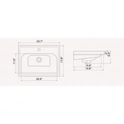 Nameeks Frame Wall Mounted Bathroom Sink in White -Bathroom Sinks Sales white nameeks wall mount sinks cerastyle 031000 u one hole 4f 1000