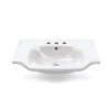 Nameeks Yeni Klasik Wall Mounted Vessel Bathroom Sink in White with 3 Faucet Holes