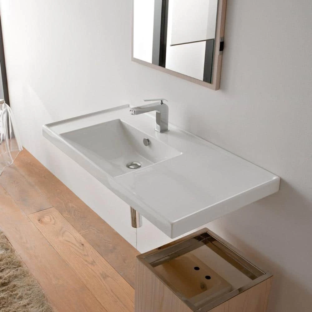 Nameeks ML Wall Mounted Bathroom Sink in White 4 Nameeks ML Wall Mounted Bathroom Sink in White - Image 2