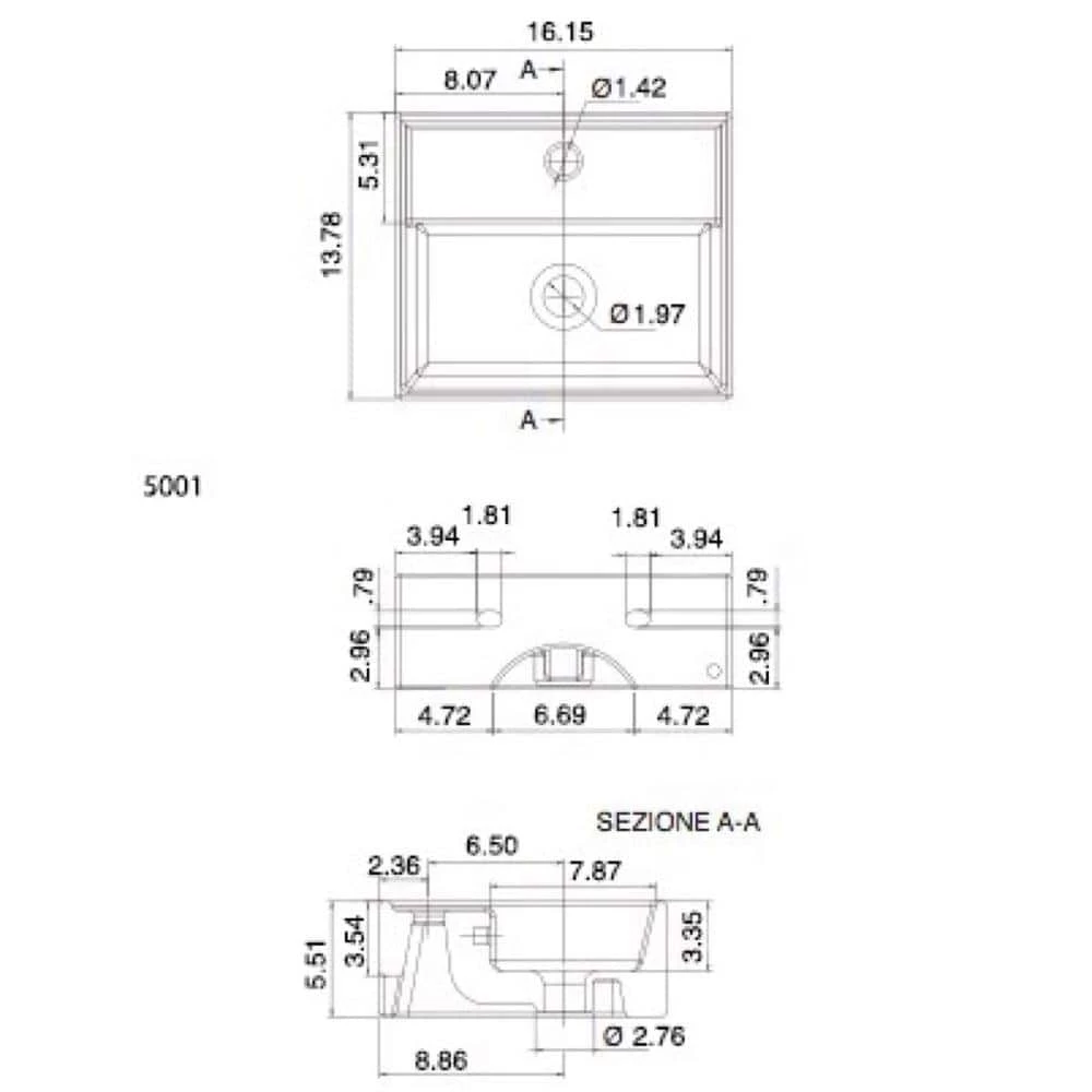 Nameeks Teorema Wall Mounted Bathroom Sink in White 5 Nameeks Teorema Wall Mounted Bathroom Sink in White - Image 3
