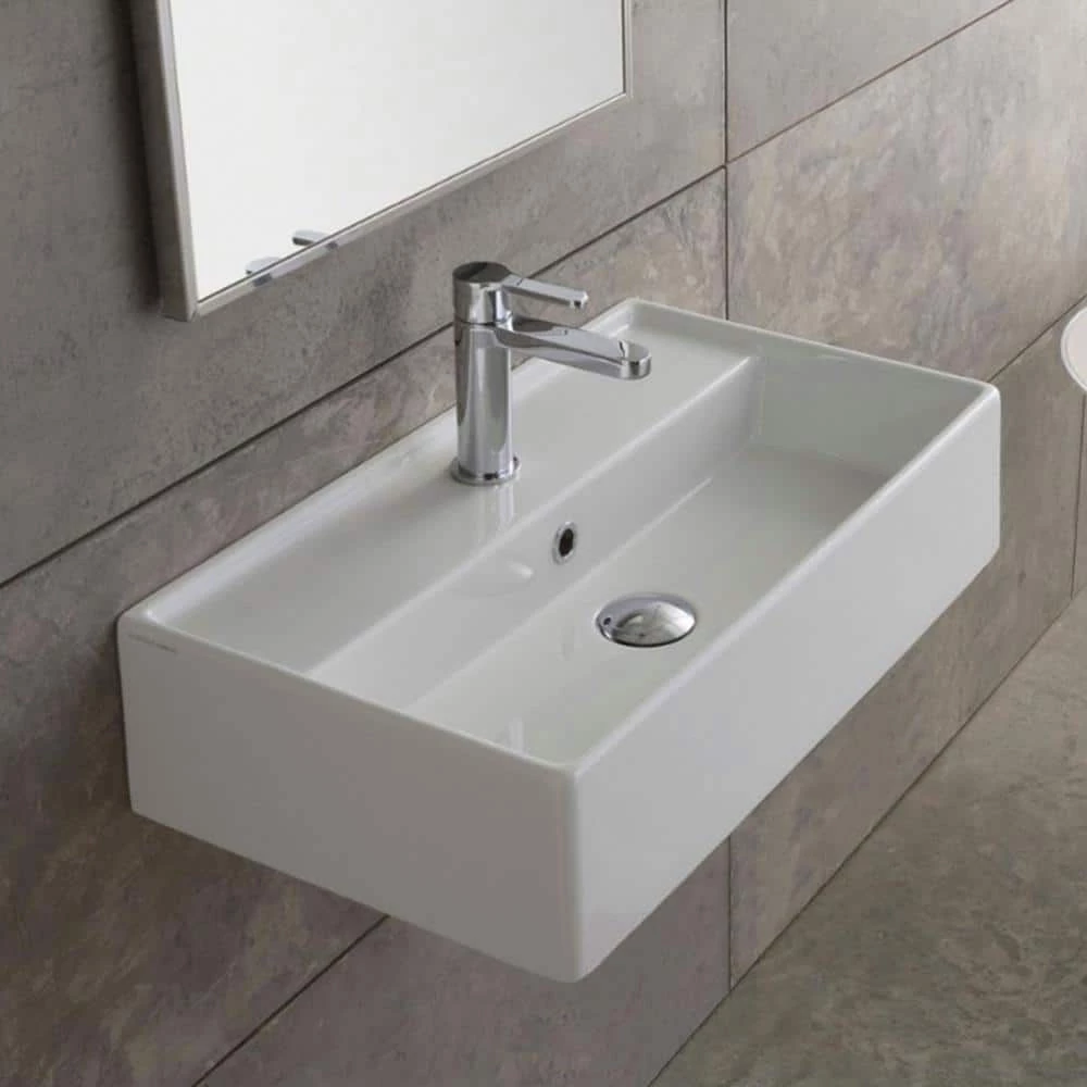Nameeks Teorema Wall Mounted Bathroom Sink in White 4 Nameeks Teorema Wall Mounted Bathroom Sink in White - Image 2