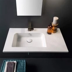 Nameeks Etra Wall Mounted Bathroom Sink in White -Bathroom Sinks Sales white nameeks wall mount sinks scarabeo 5211 one hole c3 1000