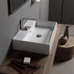 Nameeks Teorema Wall Mounted Bathroom Sink in White 8 Nameeks Teorema Wall Mounted Bathroom Sink in White -Bathroom Sinks Sales white nameeks wall mount sinks scarabeo 8031 r 60 one hole 4f 1000