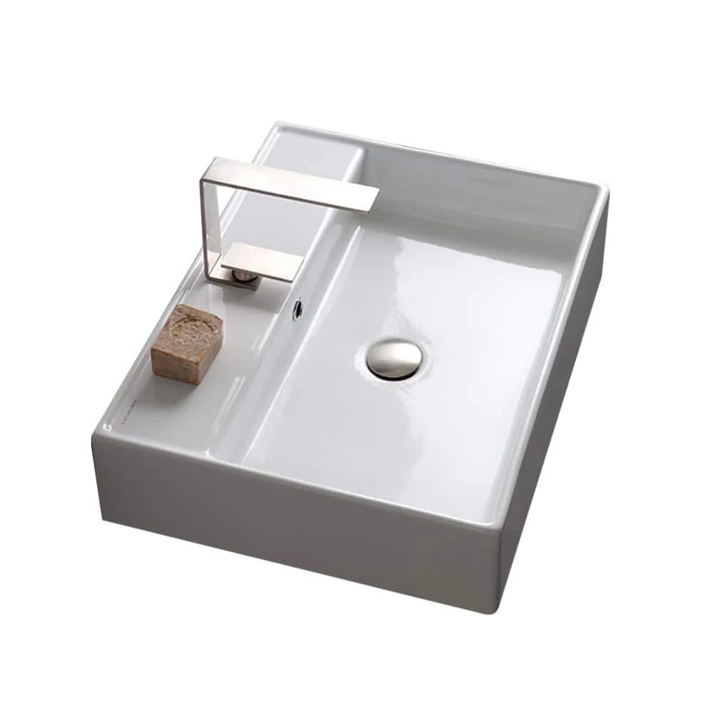Nameeks Teorema Wall Mounted Bathroom Sink in White 3 Nameeks Teorema Wall Mounted Bathroom Sink in White
