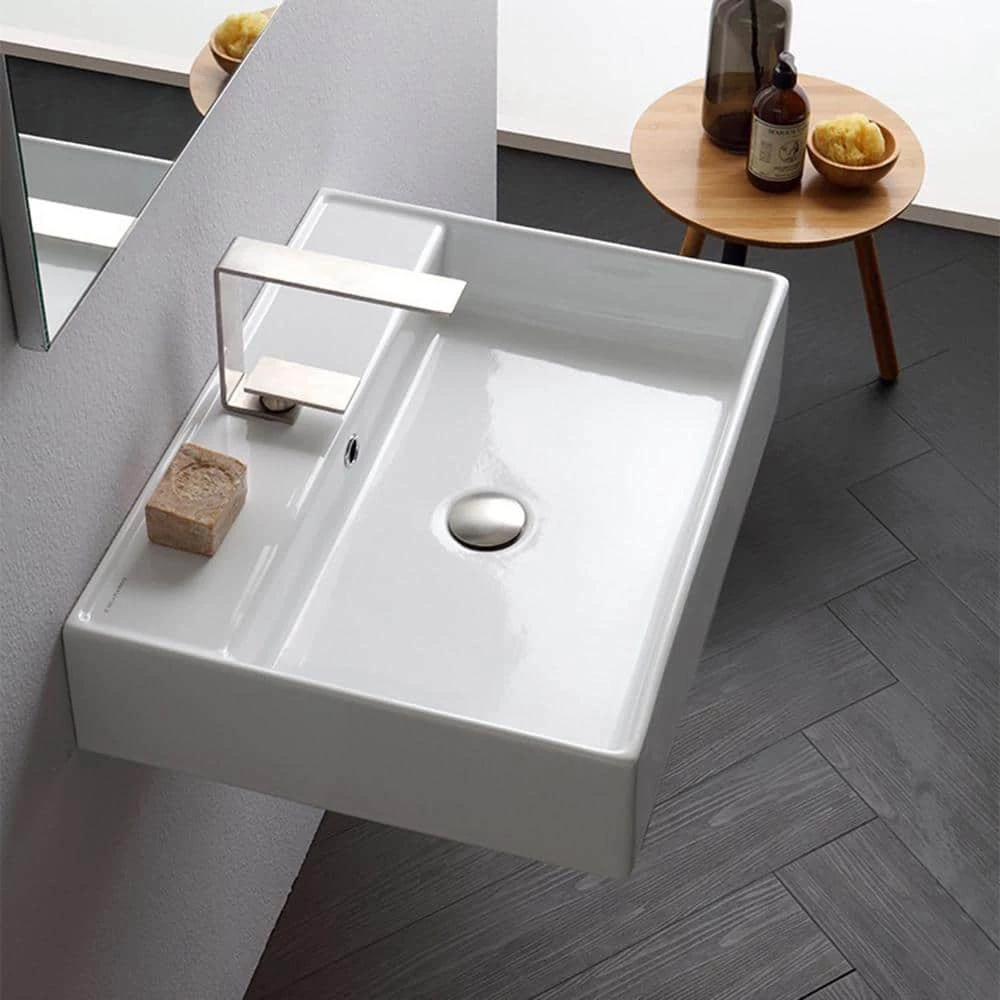 Nameeks Teorema Wall Mounted Bathroom Sink in White 4 Nameeks Teorema Wall Mounted Bathroom Sink in White - Image 2